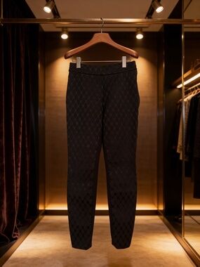 Diane von Furstenburg Black Diamond Jacquard Paneled Pants